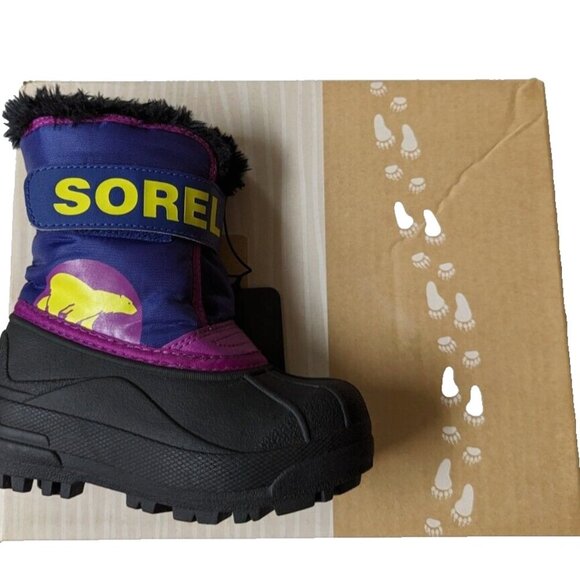 Sorel Toddler Boys Girls COMMANDER Snow Boot Winter Plush Furry Bright P… - Picture 8 of 12